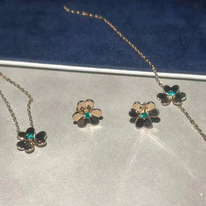 [：Polaidi Jewelry]FRIVOLE  FLOWER MALACHITE EARRINGS