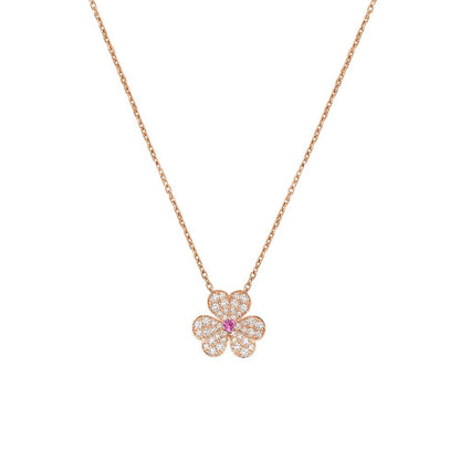 [Polaidi Jewelry]FRIVOLE ROSE GOLD FLOWER DIAMOND NECKLACE