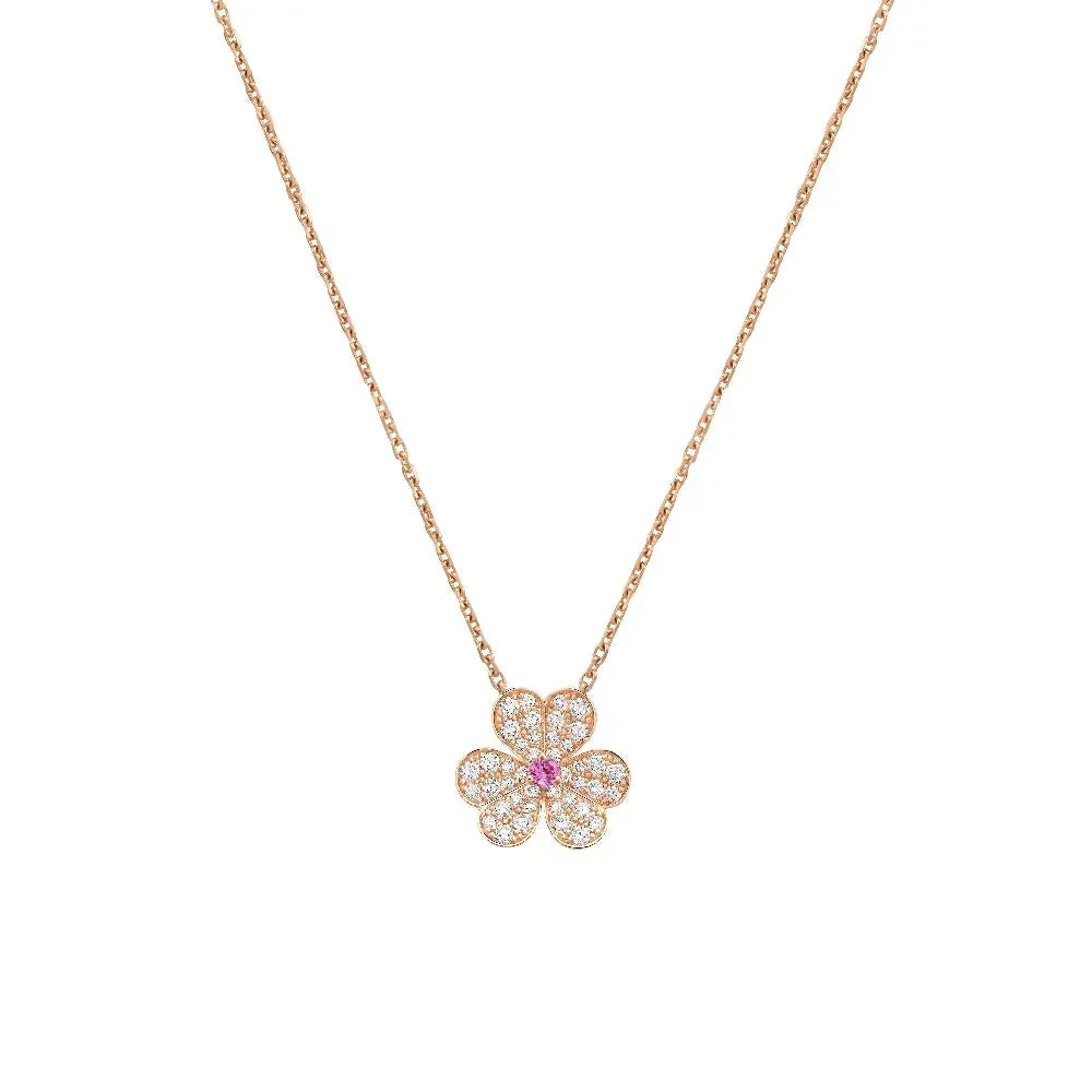 [Polaidi Jewelry]FRIVOLE ROSE GOLD FLOWER DIAMOND NECKLACE