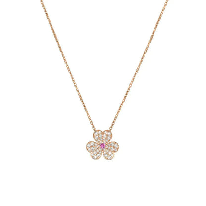 [：Polaidi Jewelry]FRIVOLE ROSE GOLD FLOWER DIAMOND NECKLACE