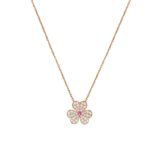 [：Polaidi Jewelry]FRIVOLE ROSE GOLD FLOWER DIAMOND NECKLACE