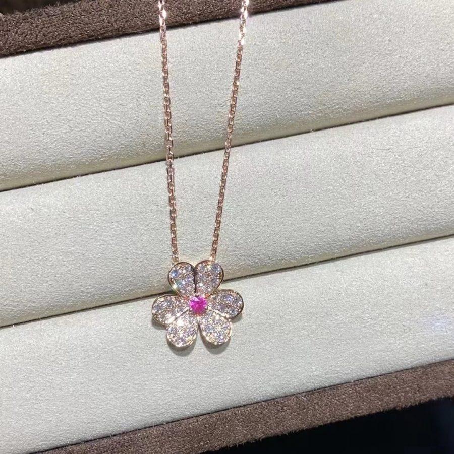 [Polaidi Jewelry]FRIVOLE ROSE GOLD FLOWER DIAMOND NECKLACE