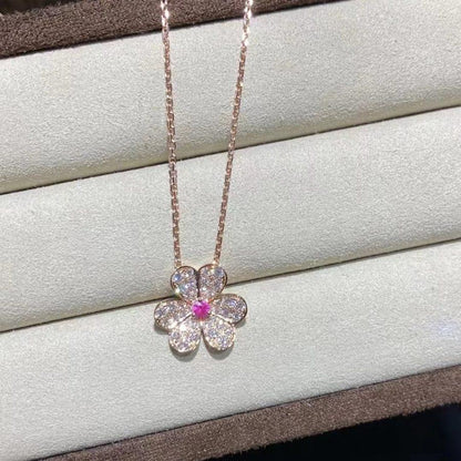 [Polaidi Jewelry]FRIVOLE ROSE GOLD FLOWER DIAMOND NECKLACE