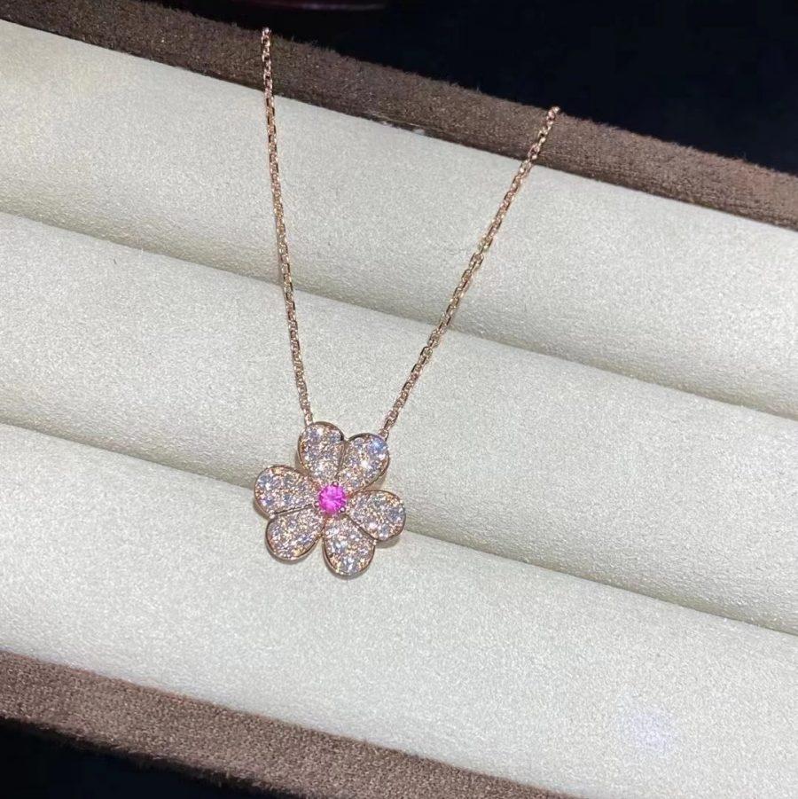 [：Polaidi Jewelry]FRIVOLE ROSE GOLD FLOWER DIAMOND NECKLACE