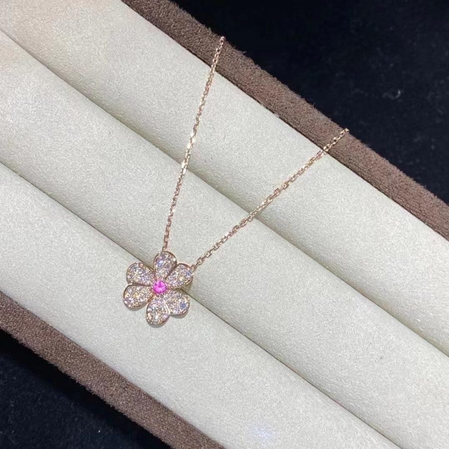 [Polaidi Jewelry]FRIVOLE ROSE GOLD FLOWER DIAMOND NECKLACE