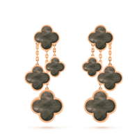 [Polaidi Jewelry ]CLOVER EARRINGS DARK MOP 4 MOTIFS ROSE GOLD