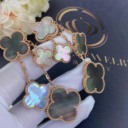 [Polaidi Jewelry]CLOVER EARRINGS DARK MOP 4 MOTIFS ROSE GOLD