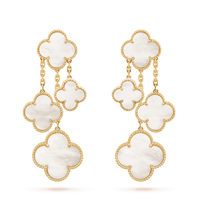 [Polaidi Jewelry ]CLOVER EARRINGS WHITE MOP 4 MOTIFS GOLD