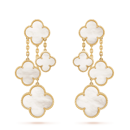 [Polaidi Jewelry]CLOVER EARRINGS WHITE MOP 4 MOTIFS GOLD