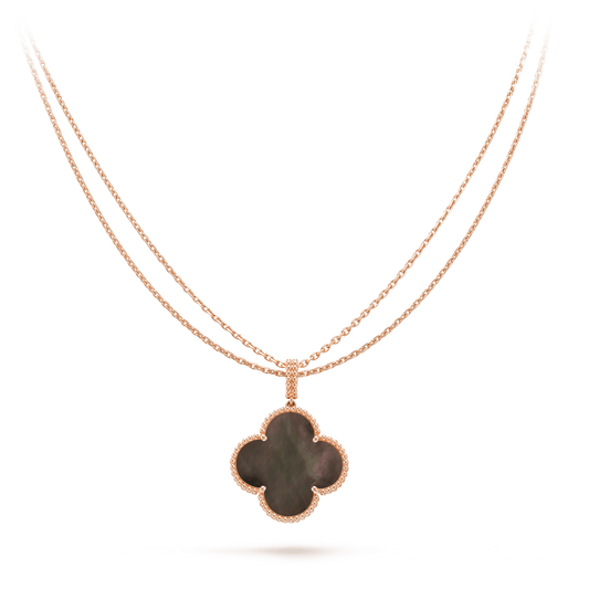 [Polaidi Jewelry]CLOVER 25MM GOLD DARK MOP BIG CLOVER NECKLACE