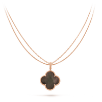 [Polaidi Jewelry ]CLOVER 25MM GOLD DARK MOP BIG CLOVER NECKLACE