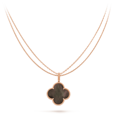 [：Polaidi Jewelry]CLOVER 25MM GOLD DARK MOP BIG CLOVER NECKLACE