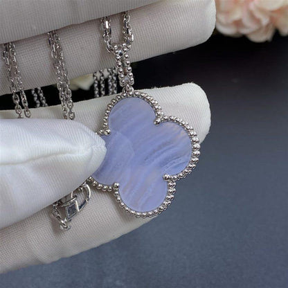 [：Polaidi Jewelry]CLOVER SILVER CHALCEDONY BIG CLOVER NECKLACE