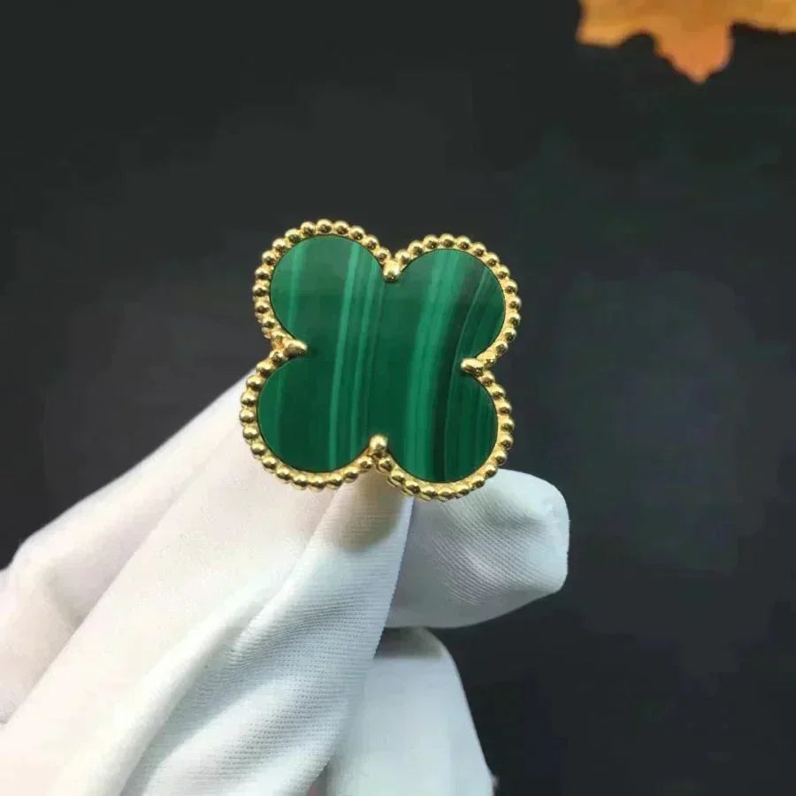 [：Polaidi Jewelry]CLOVER MALACHITE RING