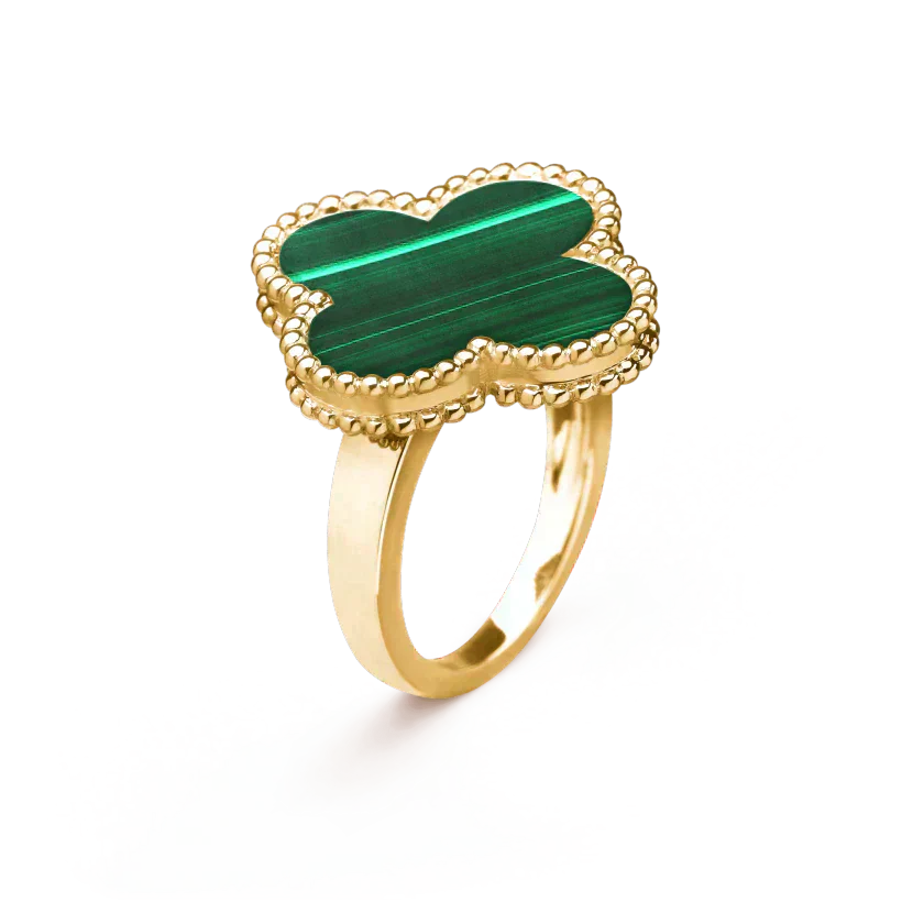 [：Polaidi Jewelry]CLOVER MALACHITE RING