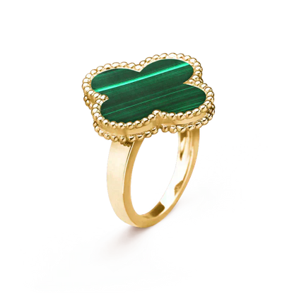 [：Polaidi Jewelry]CLOVER MALACHITE RING