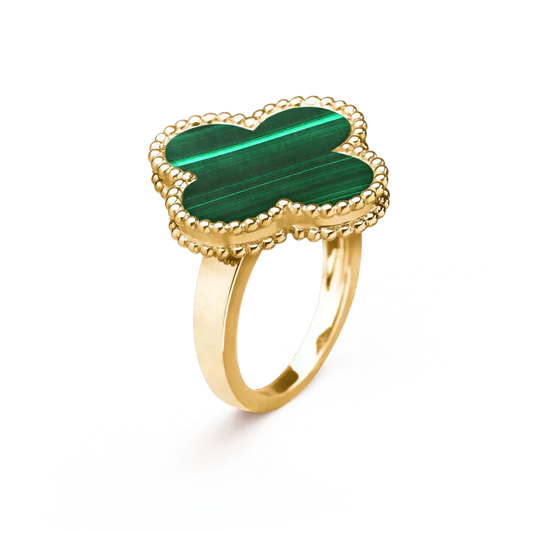 [：Polaidi Jewelry]CLOVER MALACHITE RING