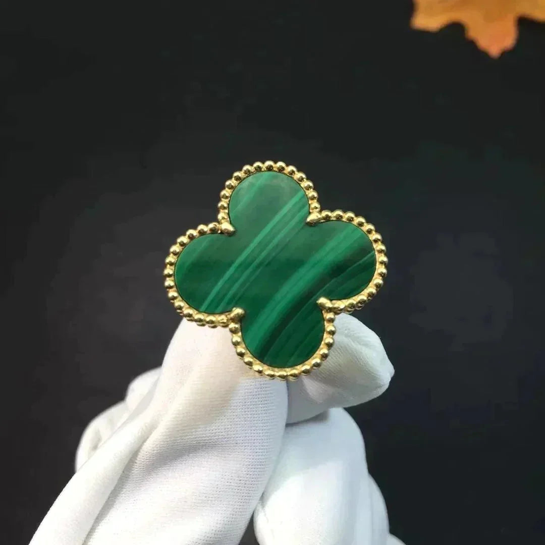 [：Polaidi Jewelry]CLOVER MALACHITE RING