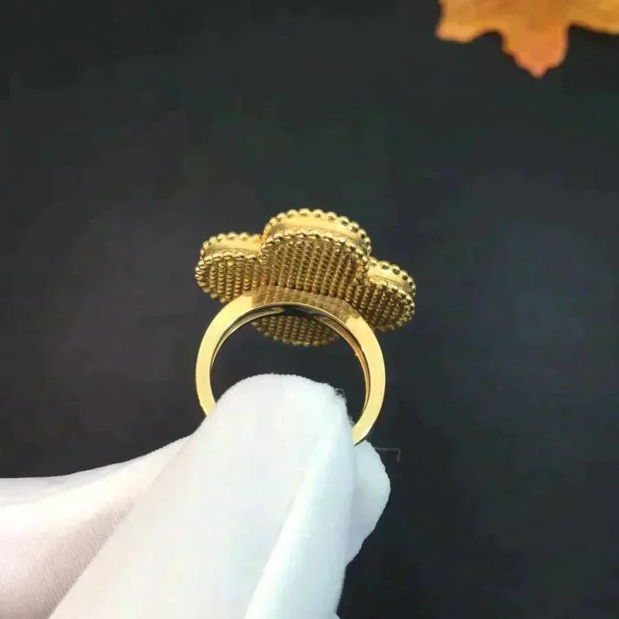 [：Polaidi Jewelry]CLOVER MALACHITE RING