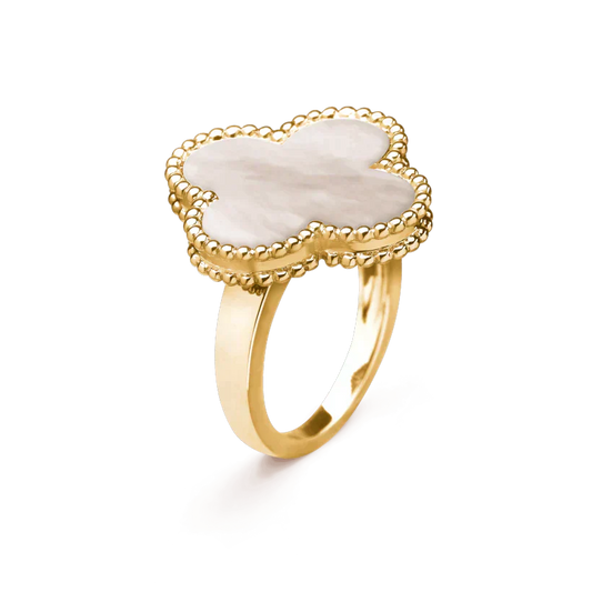 [：Polaidi Jewelry]CLOVER WHITE MOP RING