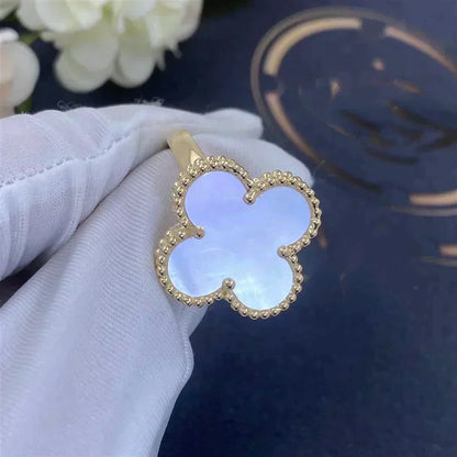 [Polaidi Jewelry]CLOVER WHITE MOP RING