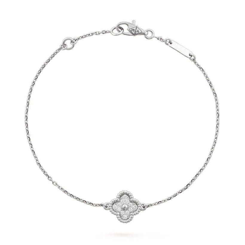 [：Polaidi Jewelry]CLOVER  SINGLE FLOWER BRACELET SILVER
