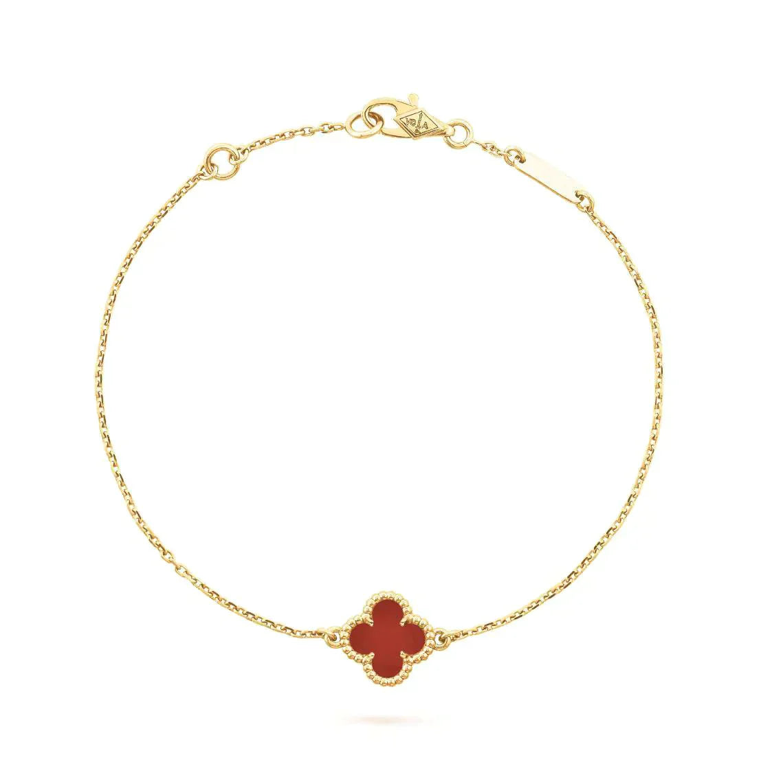[：Polaidi Jewelry]CLOVER  CARNELIAN SINGLE FLOWER BRACELET