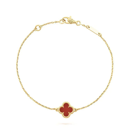 [：Polaidi Jewelry]CLOVER  CARNELIAN SINGLE FLOWER BRACELET