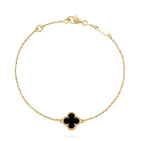 [Polaidi Jewelry ]CLOVER ONYX SINGLE FLOWER BRACELET