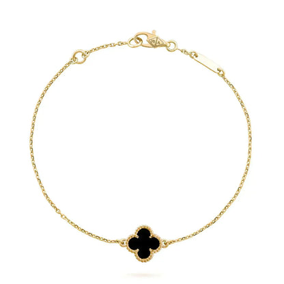 [：Polaidi Jewelry]クローバーオニキスシングルブレスレット