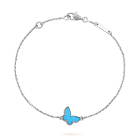 [Polaidi Jewelry ]BUTTERFLY TURQUOISE BUTTERFLY BRACELET SILVER