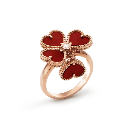 [：Polaidi Jewelry]SWEET CLOVER CARNELIAN RING