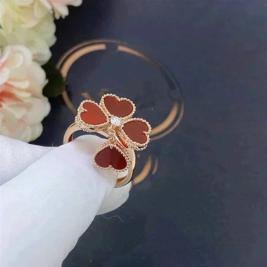 [：Polaidi Jewelry]SWEET CLOVER CARNELIAN RING