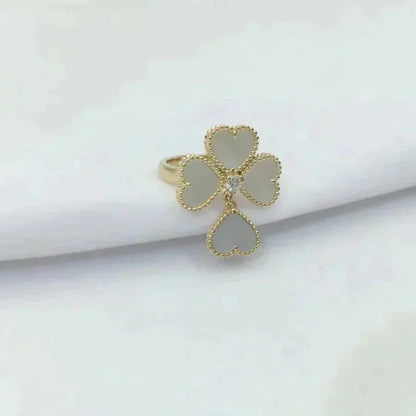 [：Polaidi Jewelry]SWEET CLOVER WHITE MOP RING