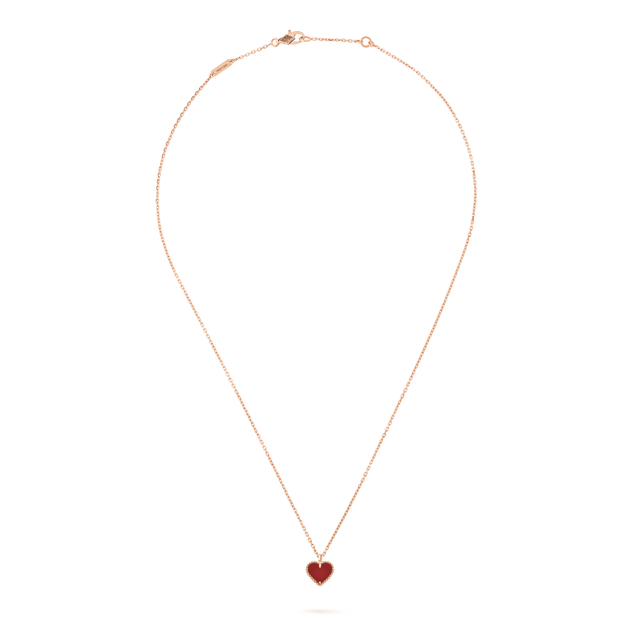 [Polaidi Jewelry]SWEET CLOVER CARNELIAN HEART NECKLACE