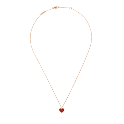 [：Polaidi Jewelry]SWEET CLOVER CARNELIAN HEART NECKLACE