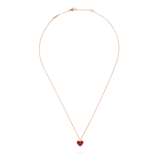 [：Polaidi Jewelry]SWEET CLOVER CARNELIAN HEART NECKLACE