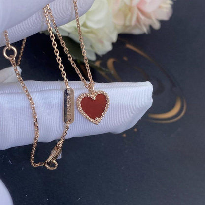 [Polaidi Jewelry]SWEET CLOVER CARNELIAN HEART NECKLACE