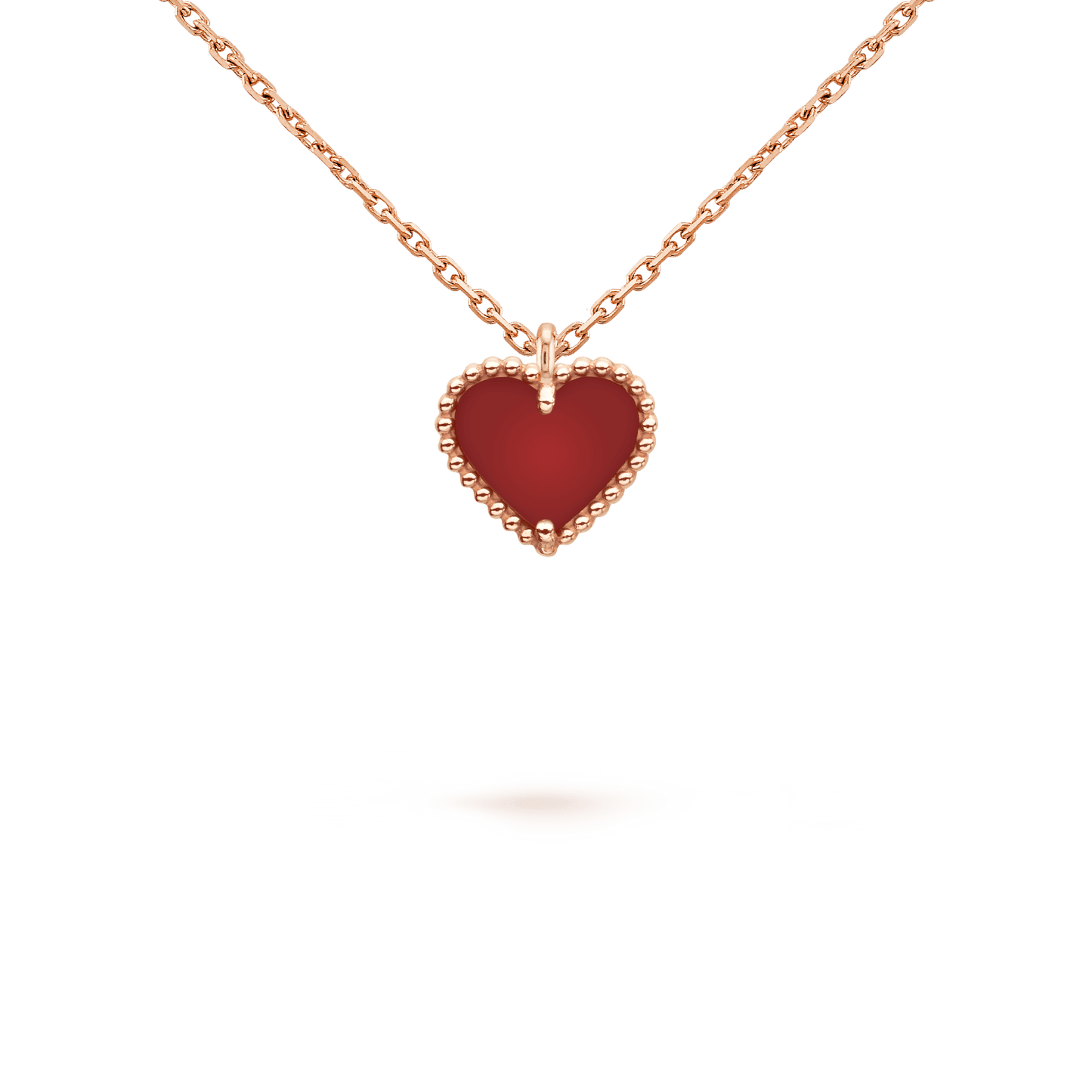 [：Polaidi Jewelry]SWEET CLOVER CARNELIAN HEART NECKLACE