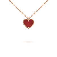 [Polaidi Jewelry ]SWEET CLOVER CARNELIAN HEART NECKLACE