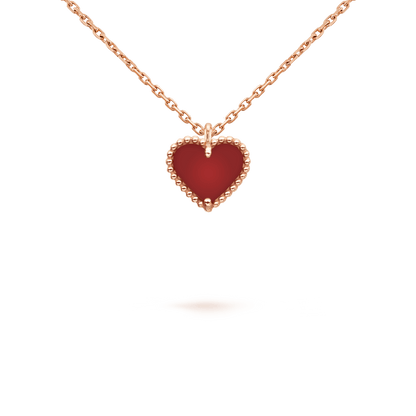 [：Polaidi Jewelry]SWEET CLOVER CARNELIAN HEART NECKLACE
