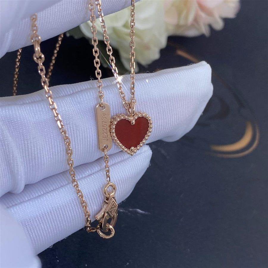 [Polaidi Jewelry]SWEET CLOVER CARNELIAN HEART NECKLACE