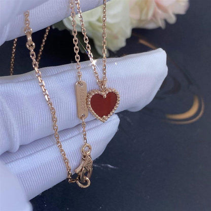 [Polaidi Jewelry]SWEET CLOVER CARNELIAN HEART NECKLACE