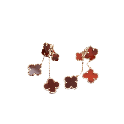 [：Polaidi Jewelry]CLOVER EARRINGS CARNELIAN 4 MOTIFS PINK GOLD