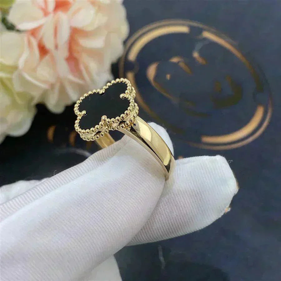 [Polaidi Jewelry]CLOVER ONYX RING