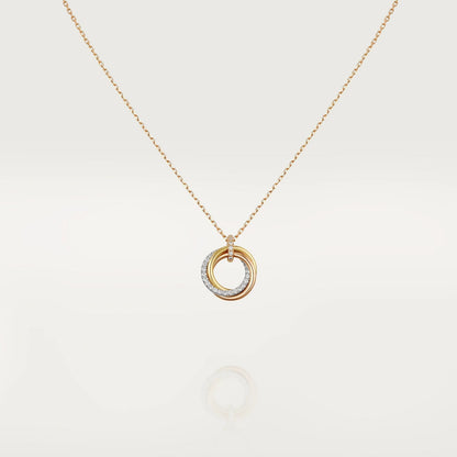 [Polaidi Jewelry]TRINITY NECKLACE SILVER GOLD PINK GOLD DIAMONDS