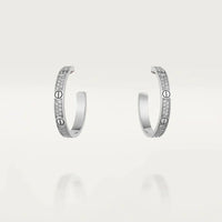 [Polaidi Jewelry ]LOVE DIAMOND SILVER HOOP EARRINGS