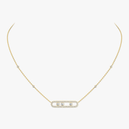 [Polaidi Jewelry] Move Pave_ Rose Gold Diamond Necklace