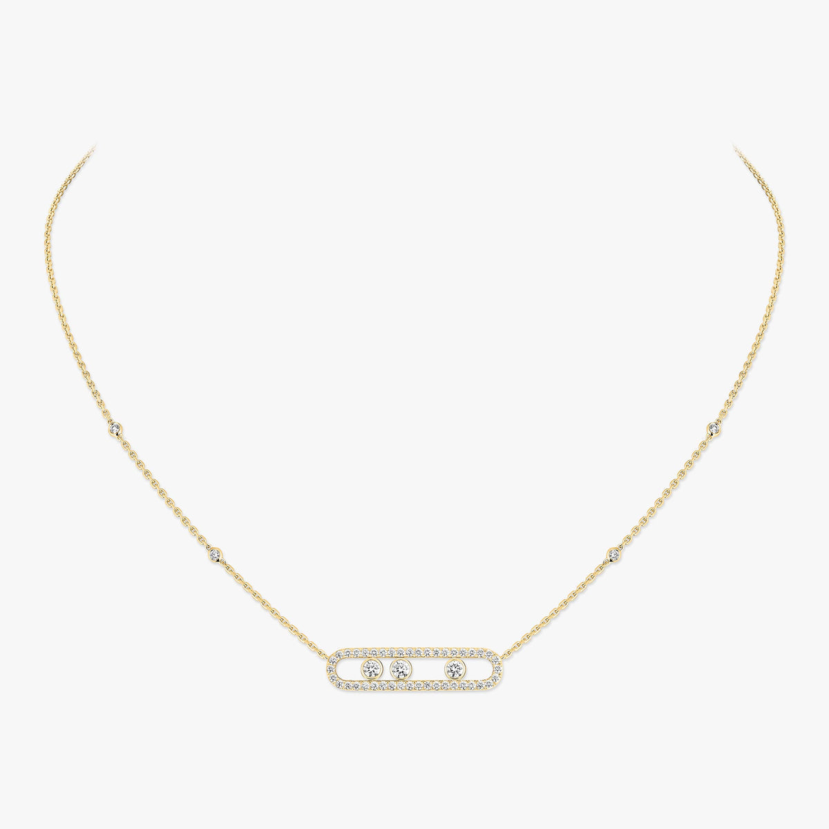 [Polaidi Jewelry] Move Pave_ Rose Gold Diamond Necklace