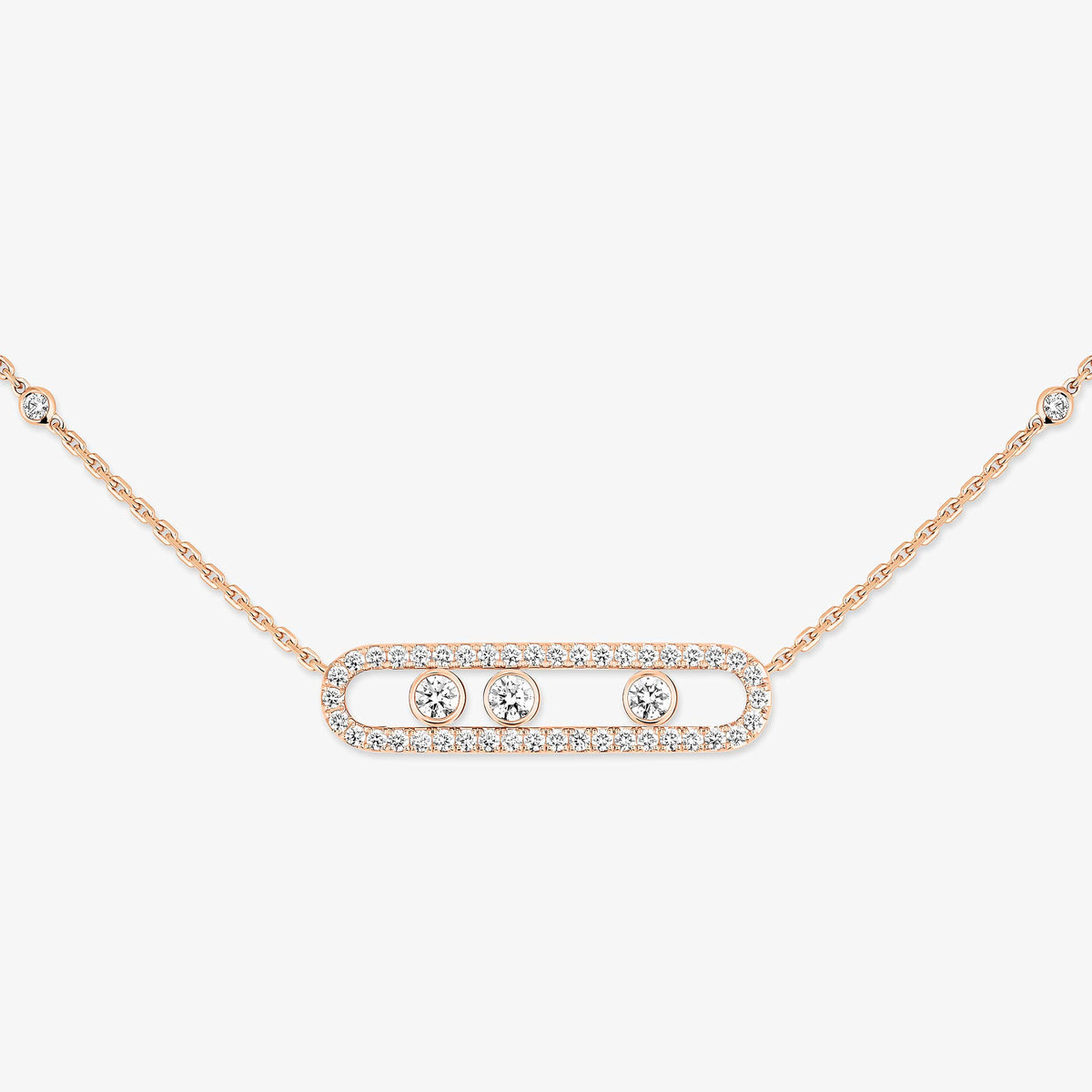 [Polaidi Jewelry] Move Pave_ Rose Gold Diamond Necklace